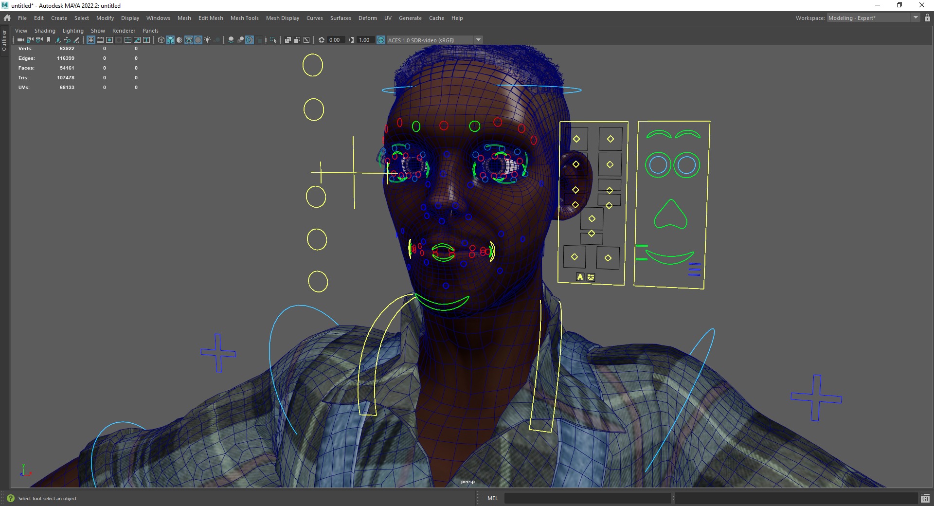 Farmer Cartoon Character in Overalls Artistic Realism Low-poly 3D model_25