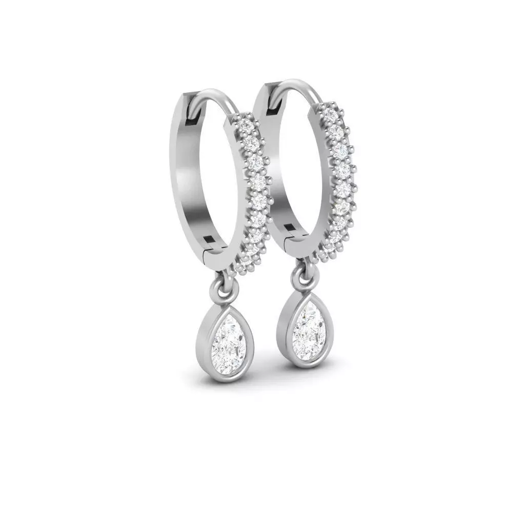 Hoop Earrings With Stone 12mm Radius 3D print model