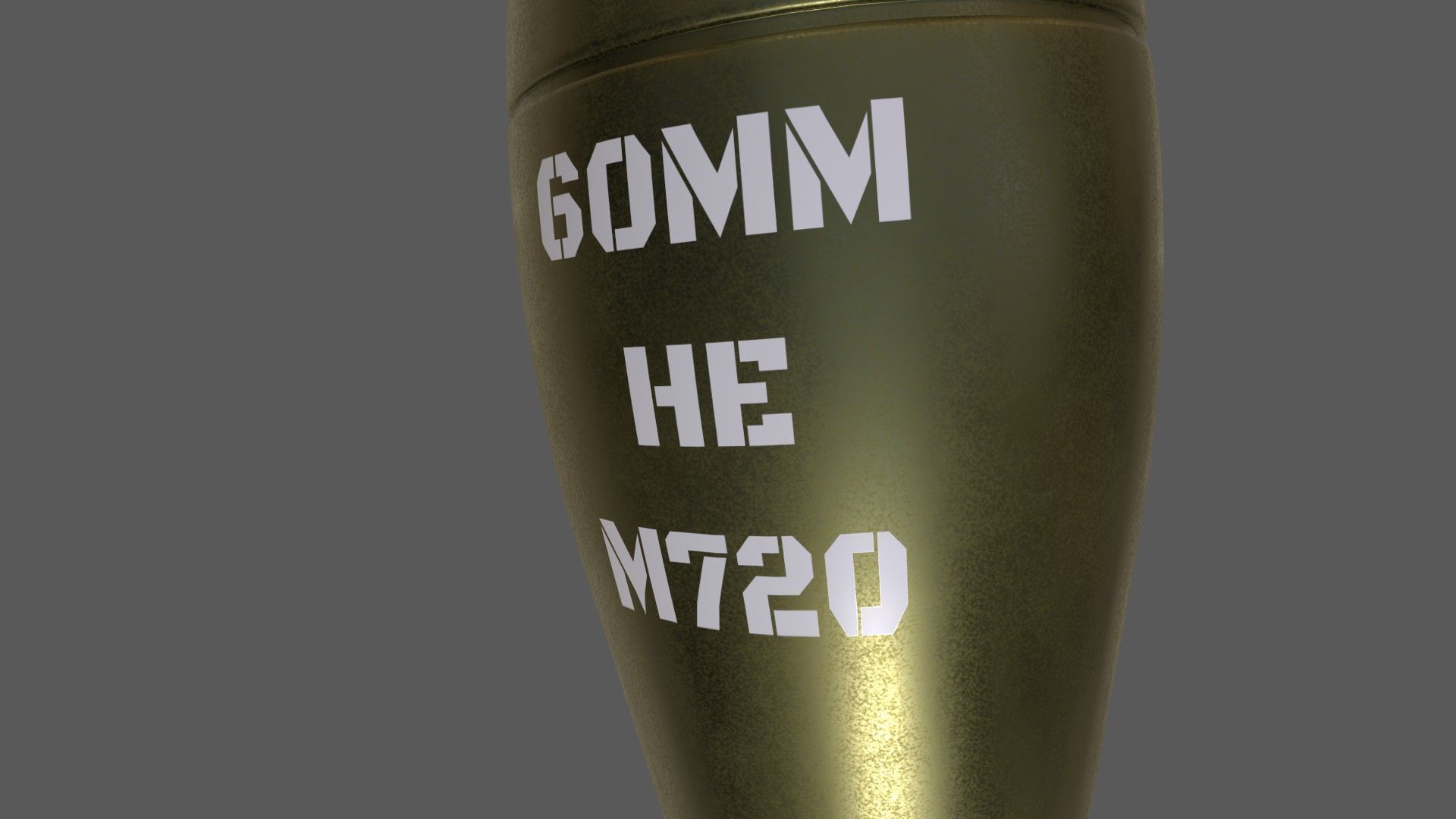 Mortar Shell 3D model_1