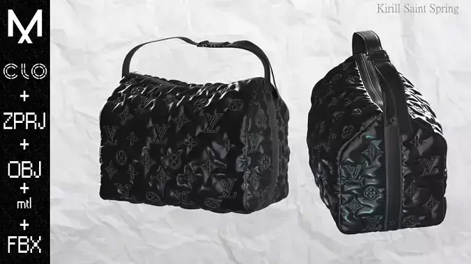 LV BAG Marvelous designer Clo3d OBJ mtl FBX ZPRJ 