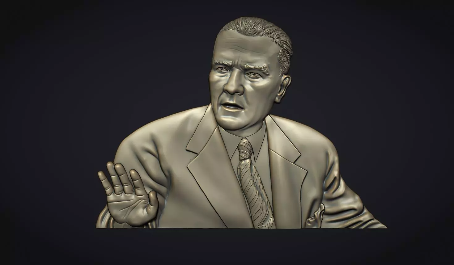 Gazi Mustafa Kemal Ataturk Bas Relief 3D print model_0
