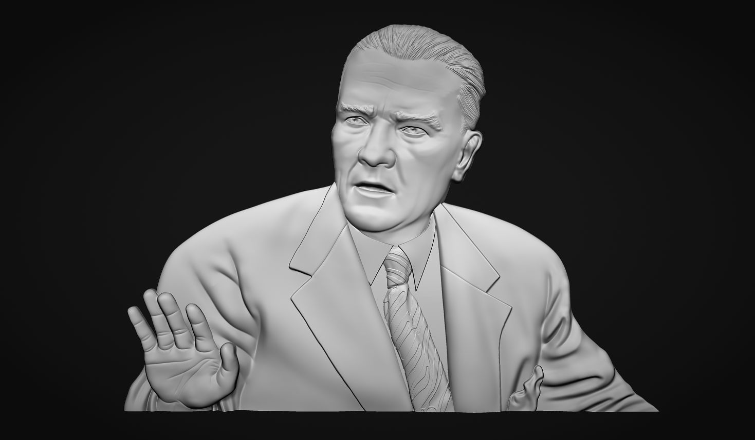 Gazi Mustafa Kemal Ataturk Bas Relief 3D print model_1