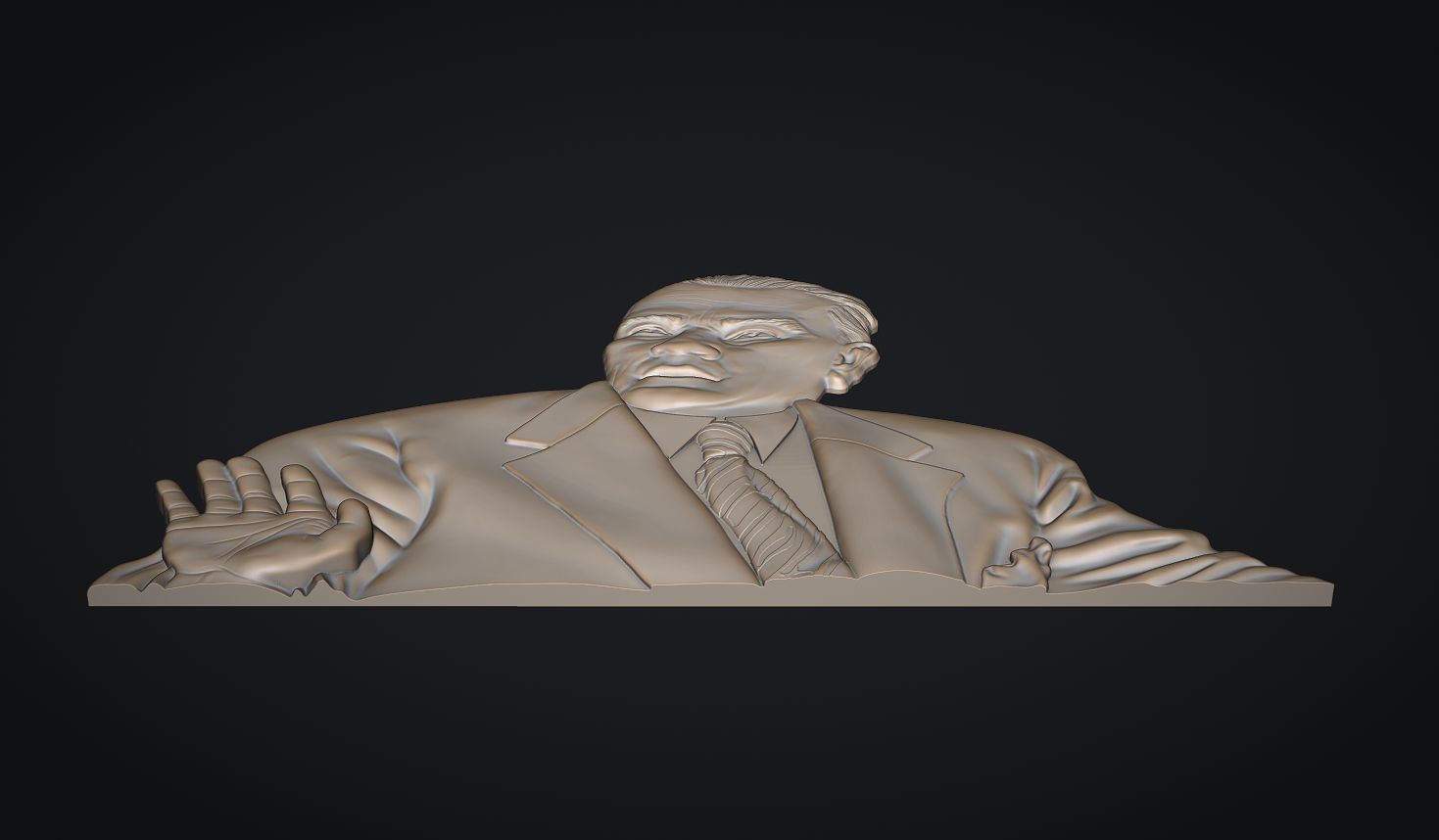 Gazi Mustafa Kemal Ataturk Bas Relief 3D print model_5