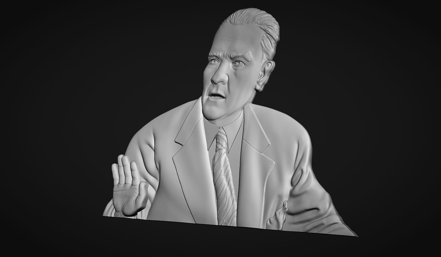 Gazi Mustafa Kemal Ataturk Bas Relief 3D print model_3