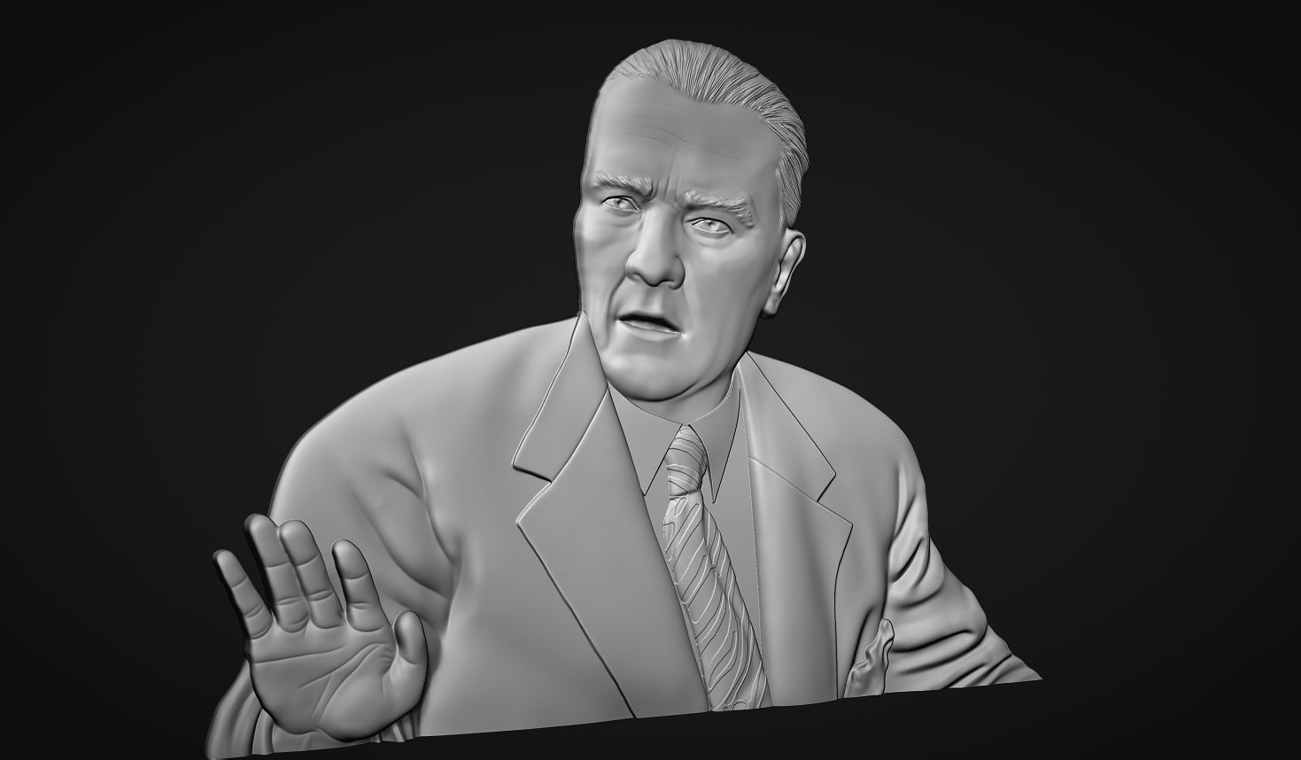 Gazi Mustafa Kemal Ataturk Bas Relief 3D print model_2