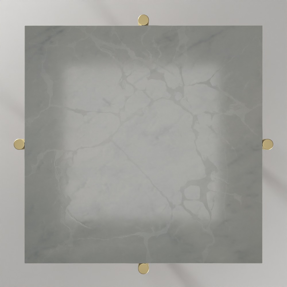 Simone Tri-Tone Faux Marble Modern Square Coffee Table 3D model_2