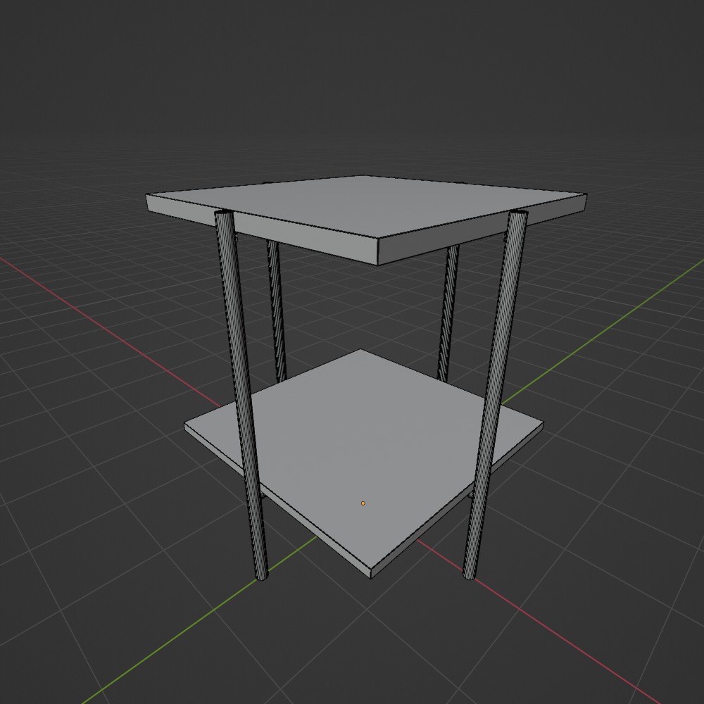 Simone Tri-Tone Faux Marble Modern Square Coffee Table 3D model_4