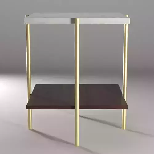 Simone Tri-Tone Faux Marble Modern Square Coffee Table 3D model