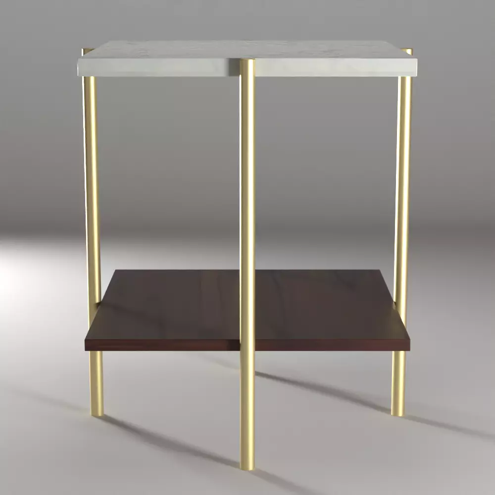 Simone Tri-Tone Faux Marble Modern Square Coffee Table 3D model_0