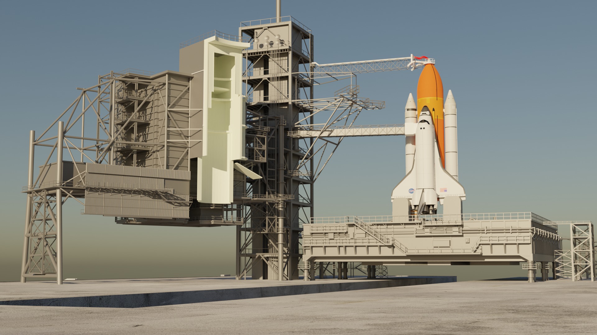 Kennedy Space Center Launch Complex 39-A  Low-poly 3D model_6