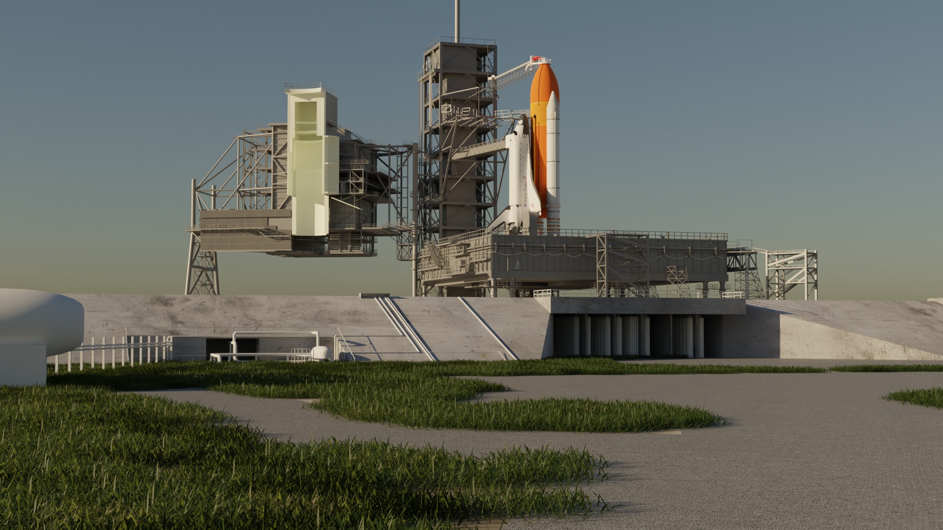 Kennedy Space Center Launch Complex 39-A  Low-poly 3D model_3
