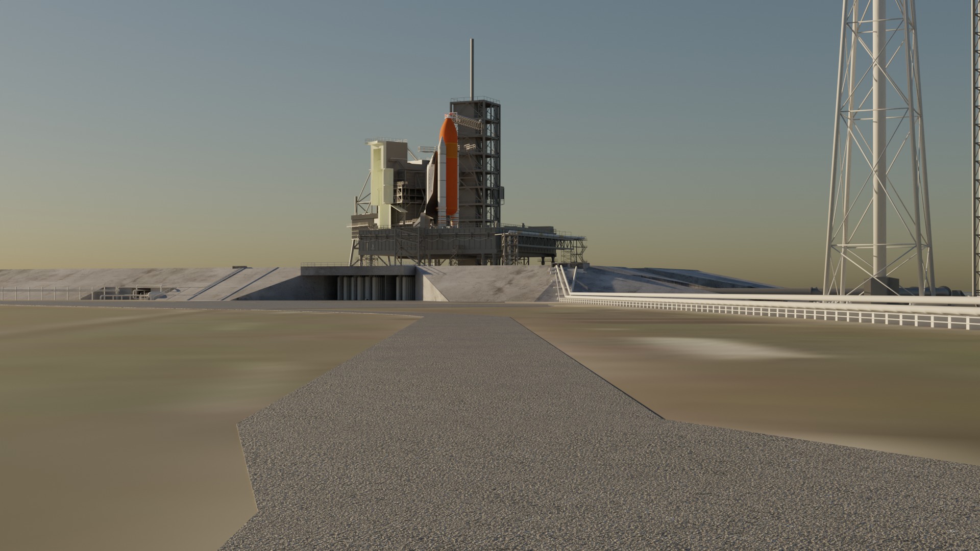 Kennedy Space Center Launch Complex 39-A  Low-poly 3D model_16