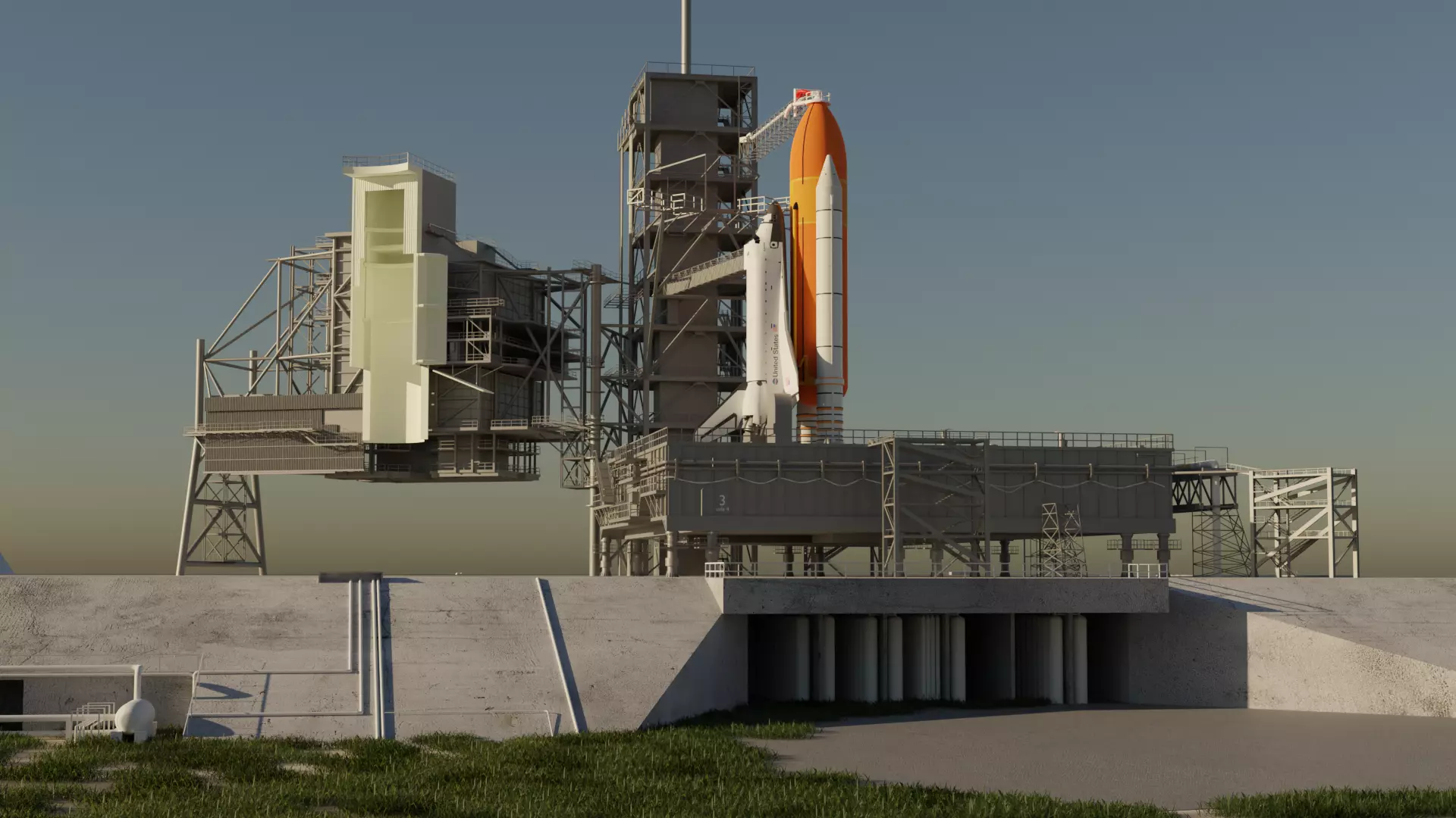 Kennedy Space Center Launch Complex 39-A  Low-poly 3D model_0