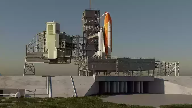 Kennedy Space Center Launch Complex 39-A  Low-poly 3D model