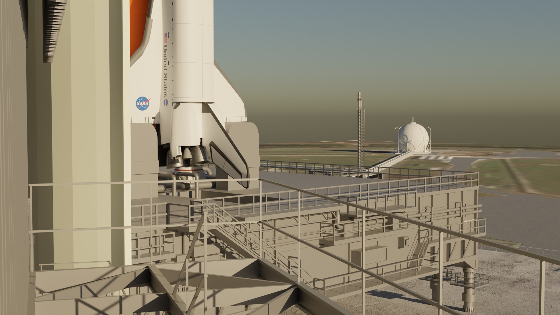 Kennedy Space Center Launch Complex 39-A  Low-poly 3D model_7