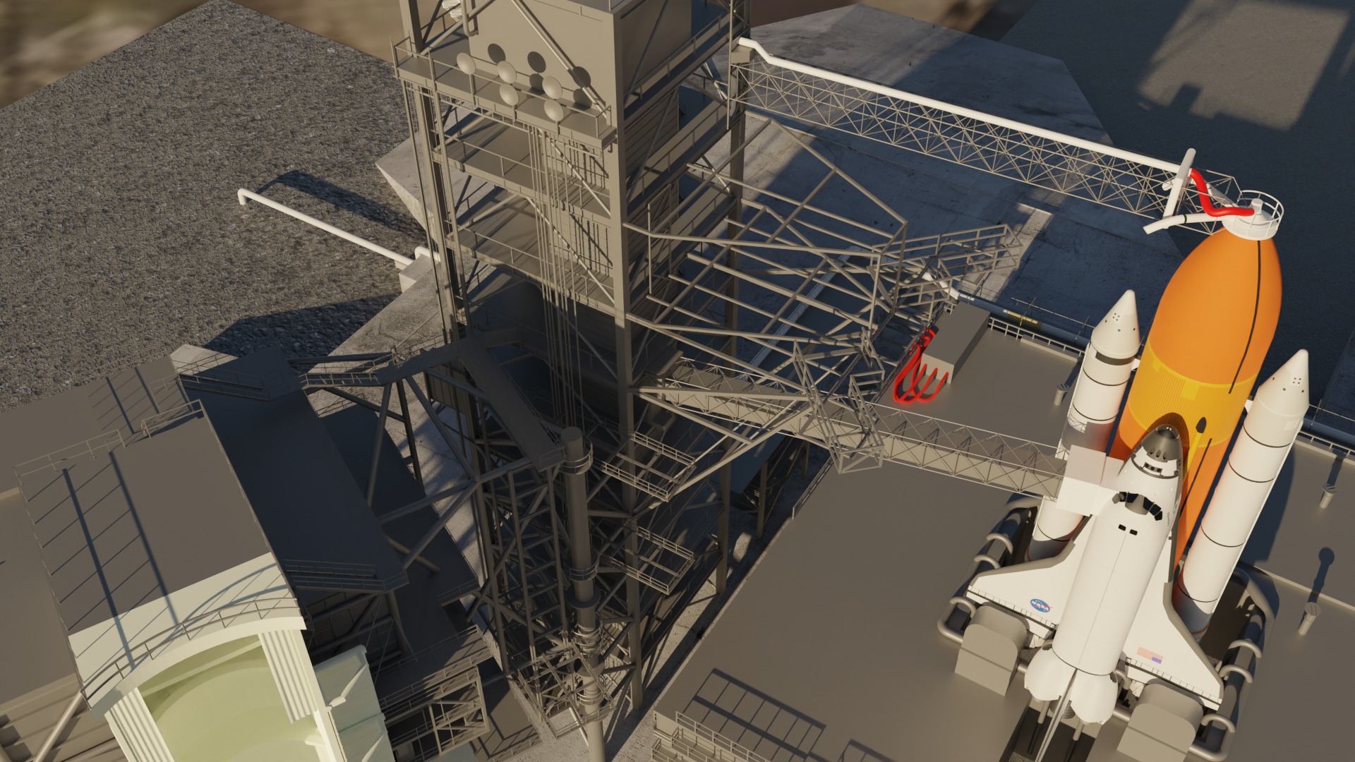 Kennedy Space Center Launch Complex 39-A  Low-poly 3D model_8