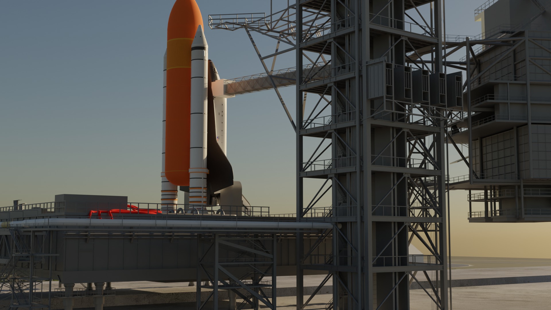 Kennedy Space Center Launch Complex 39-A  Low-poly 3D model_4