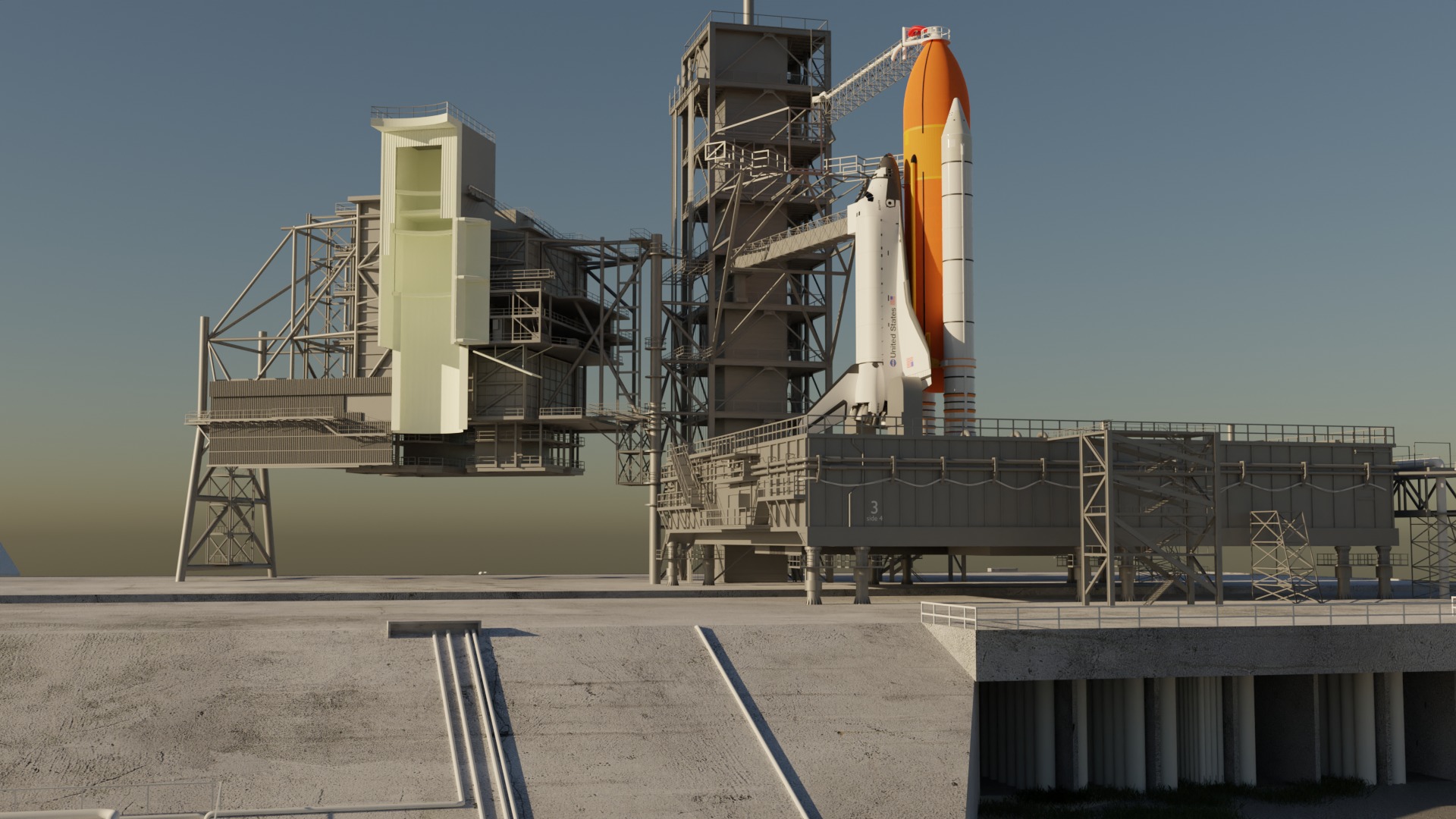 Kennedy Space Center Launch Complex 39-A  Low-poly 3D model_2
