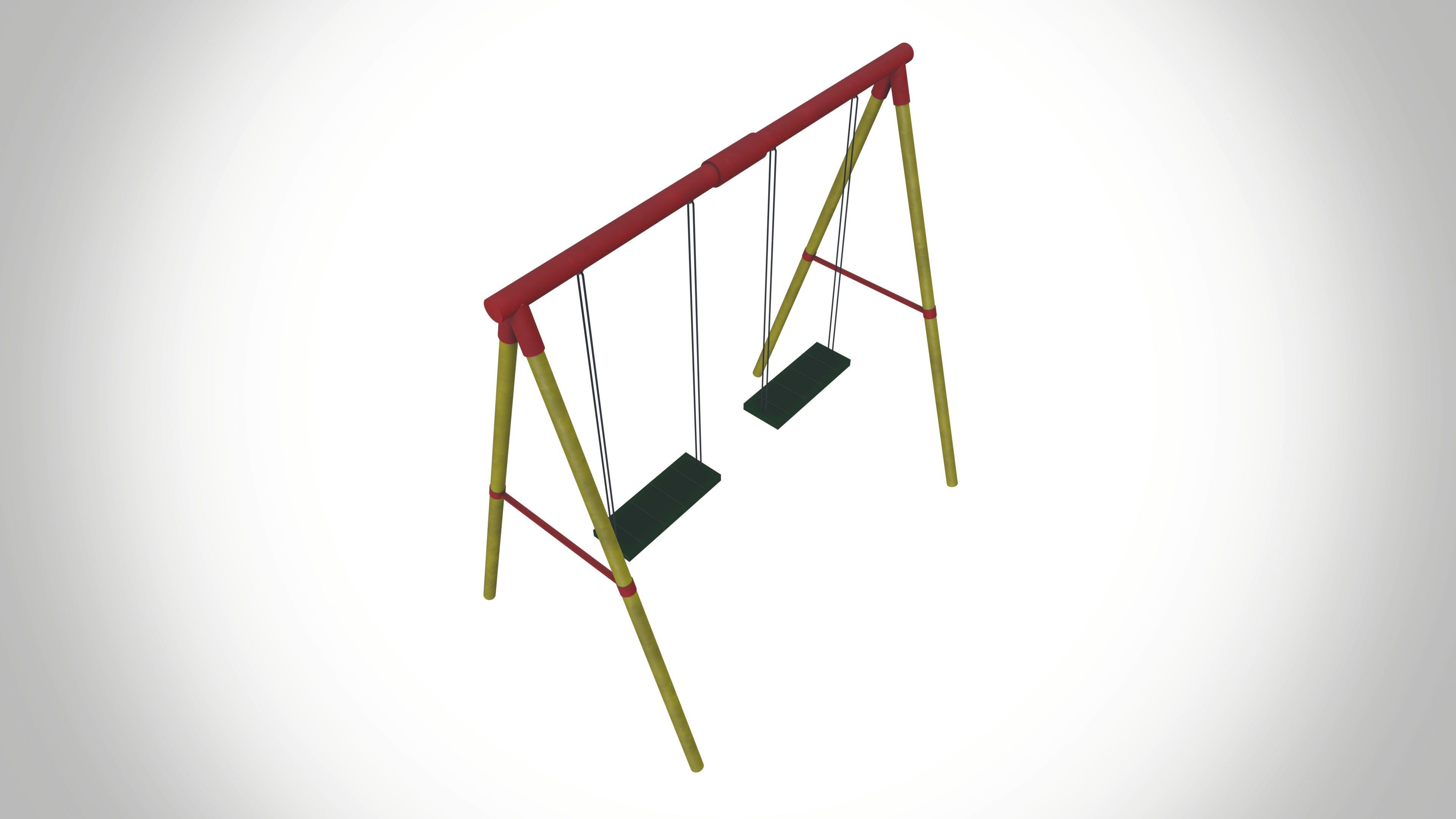 Swing Low-poly 3D model_6