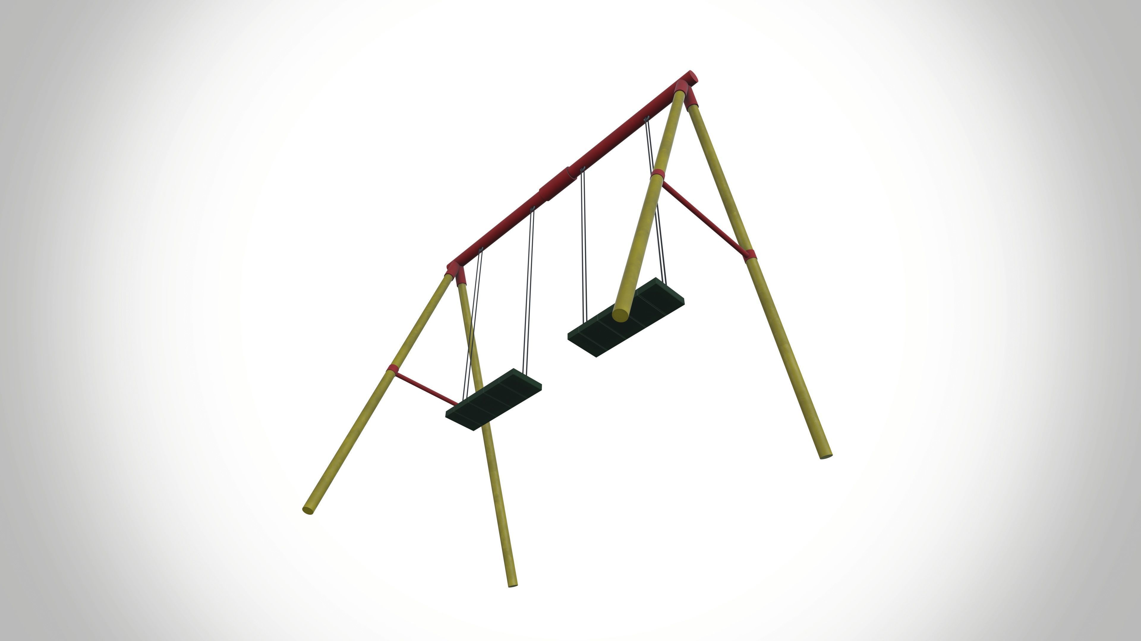 Swing Low-poly 3D model_8