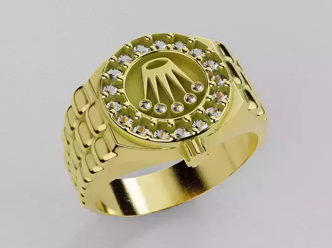 Ring Watch diamonds - Anillo Reloj  3D print model