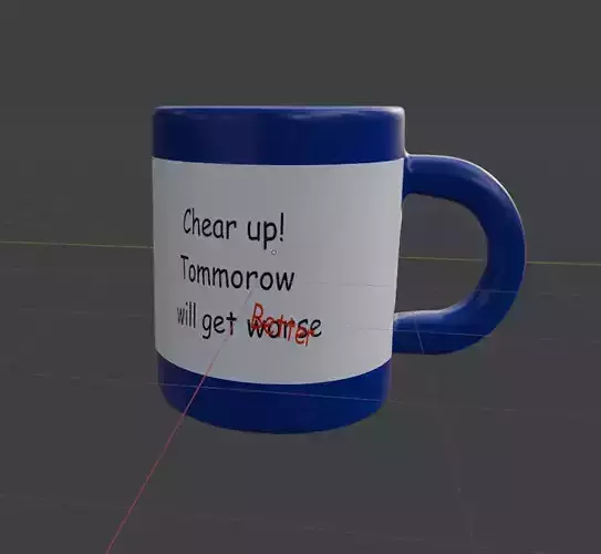 Blue cup Free low-poly 3D model