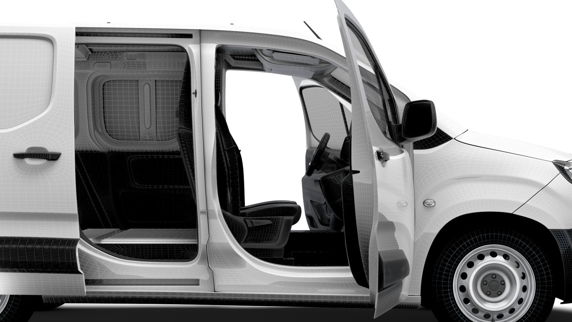 Citroen e Berlingo SWB Van HQInterior 2024 3D model_16