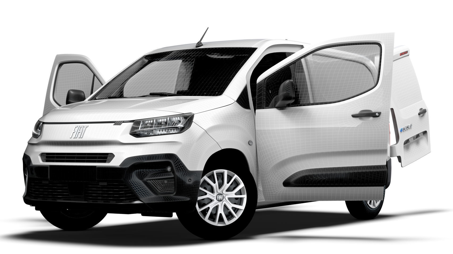 Fiat E Doblo SWB Van HQInterior 2024 3D model_23