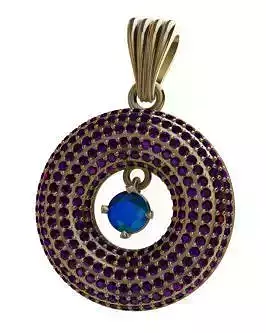 Diamond Circle Pendant 3D model Texture 3D print model