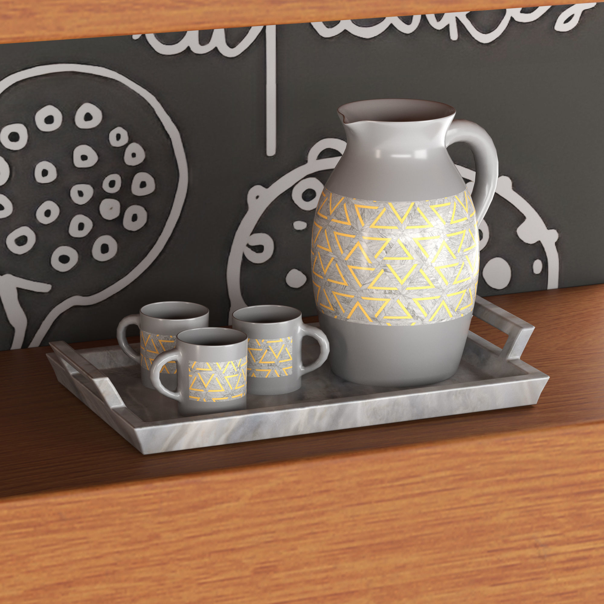 Cafe Set 01  3D model_5