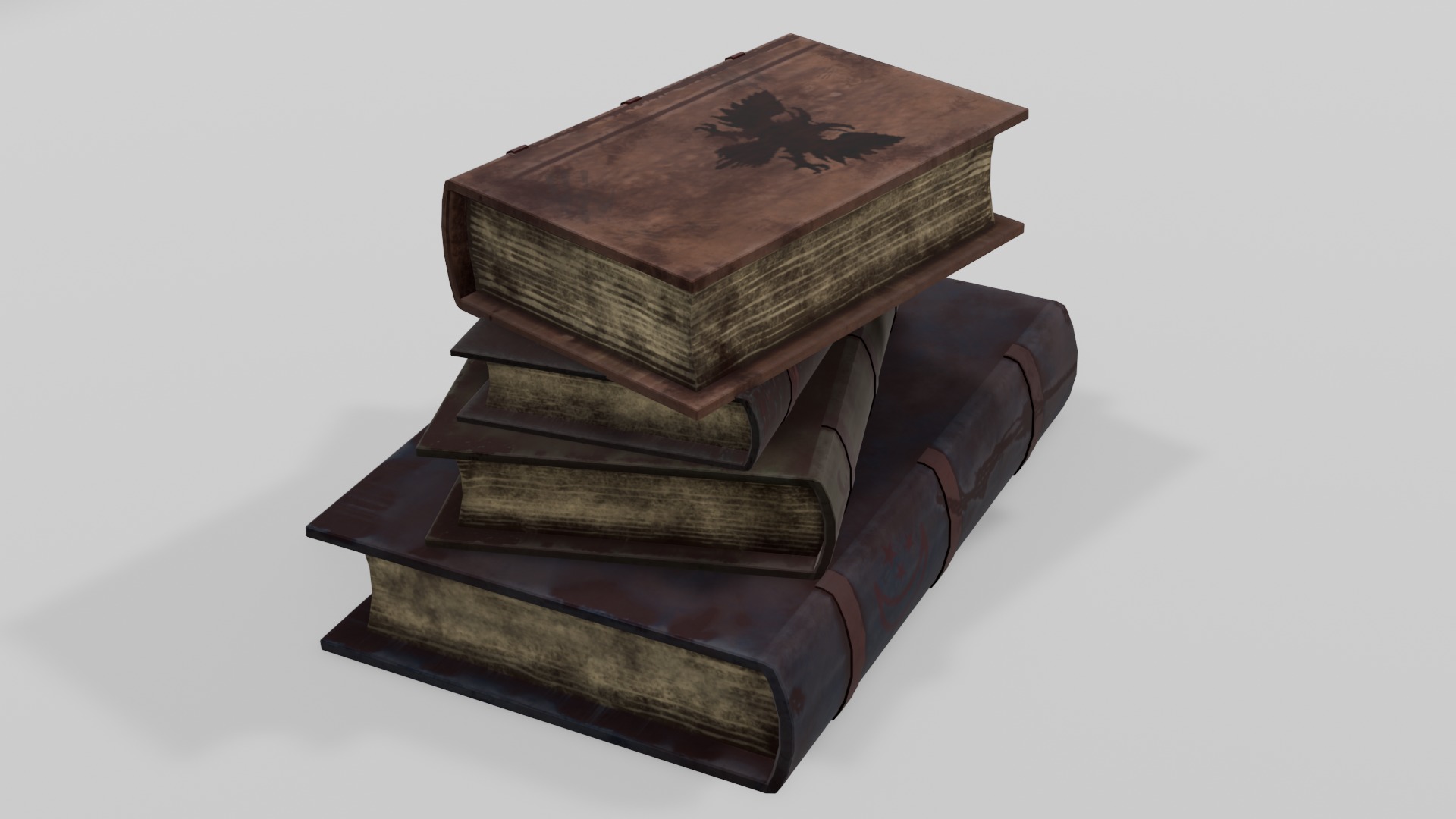 Old Books 3D Model Low-poly 3D model_2