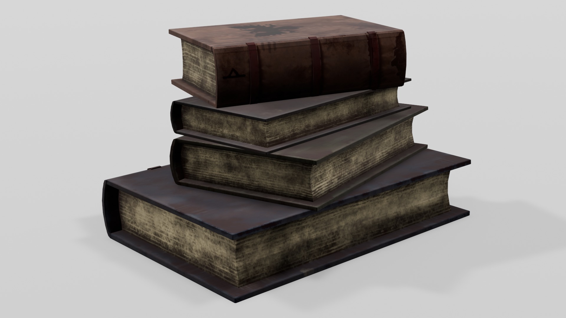Old Books 3D Model Low-poly 3D model_3