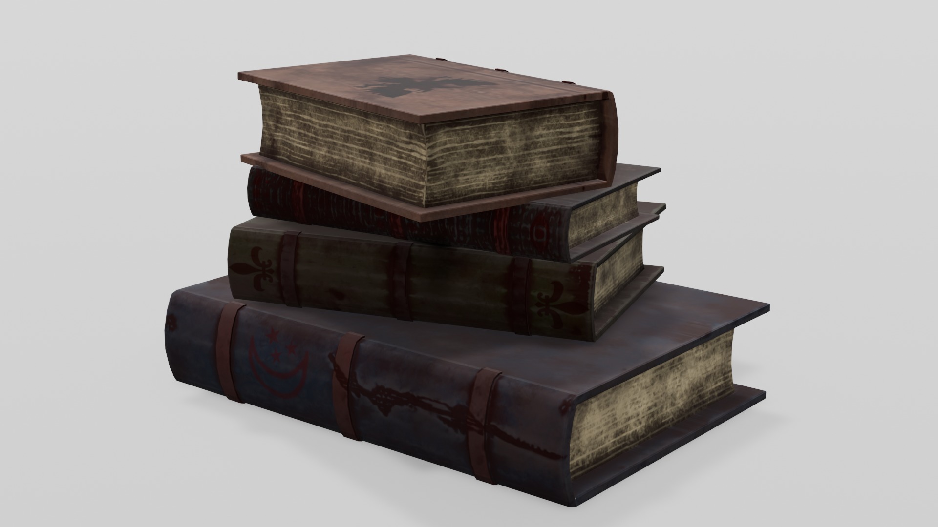 Old Books 3D Model Low-poly 3D model_17