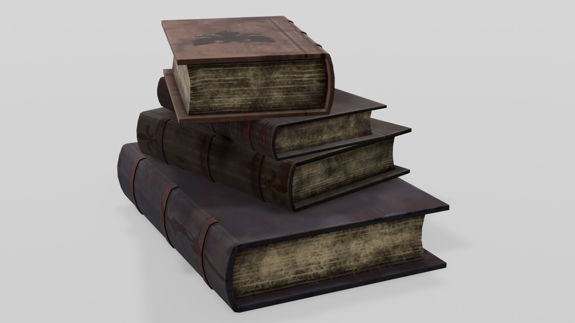 Old Books 3D Model Low-poly 3D model_4