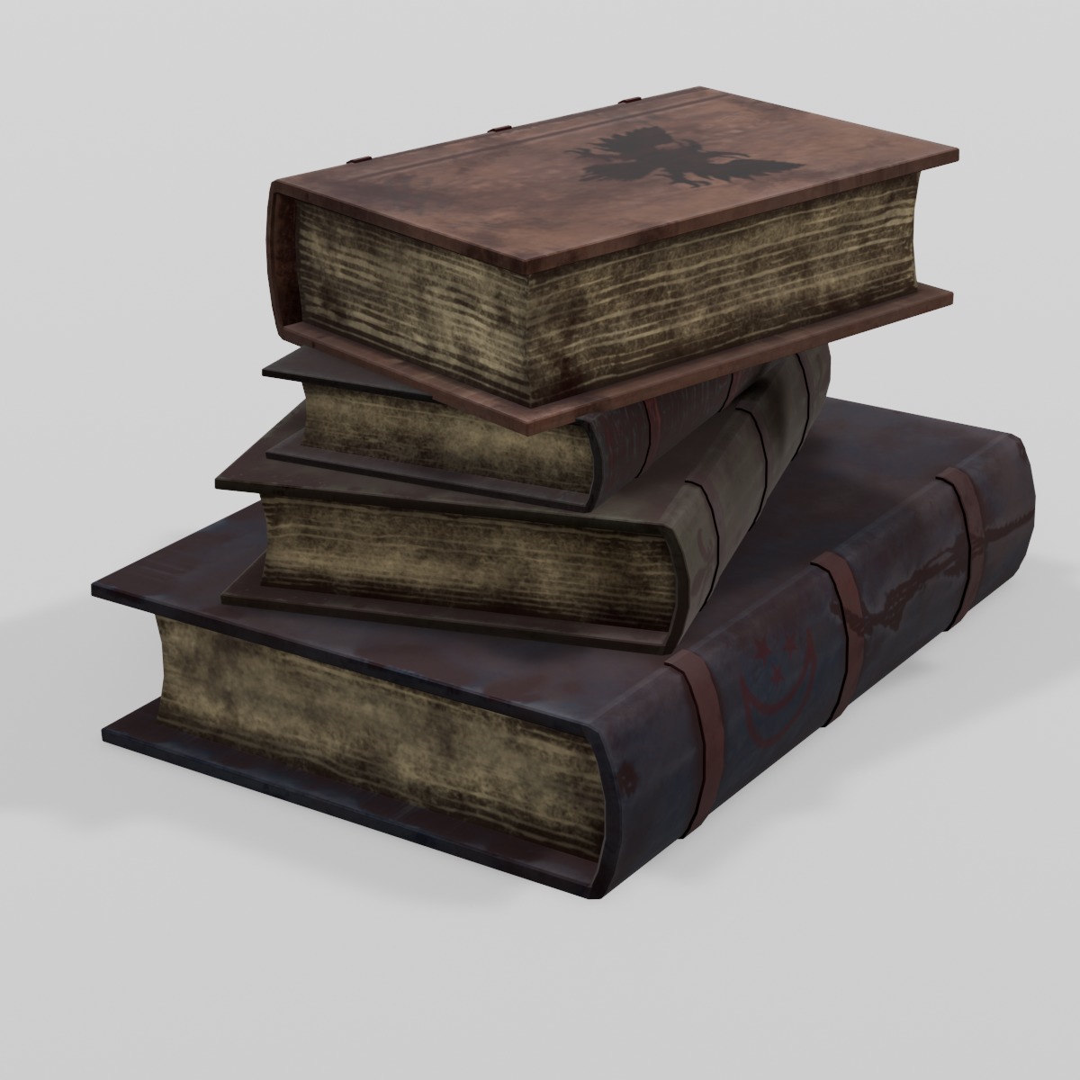 Old Books 3D Model Low-poly 3D model_6