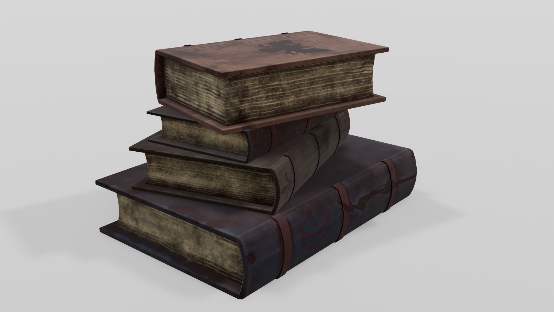 Old Books 3D Model Low-poly 3D model_16