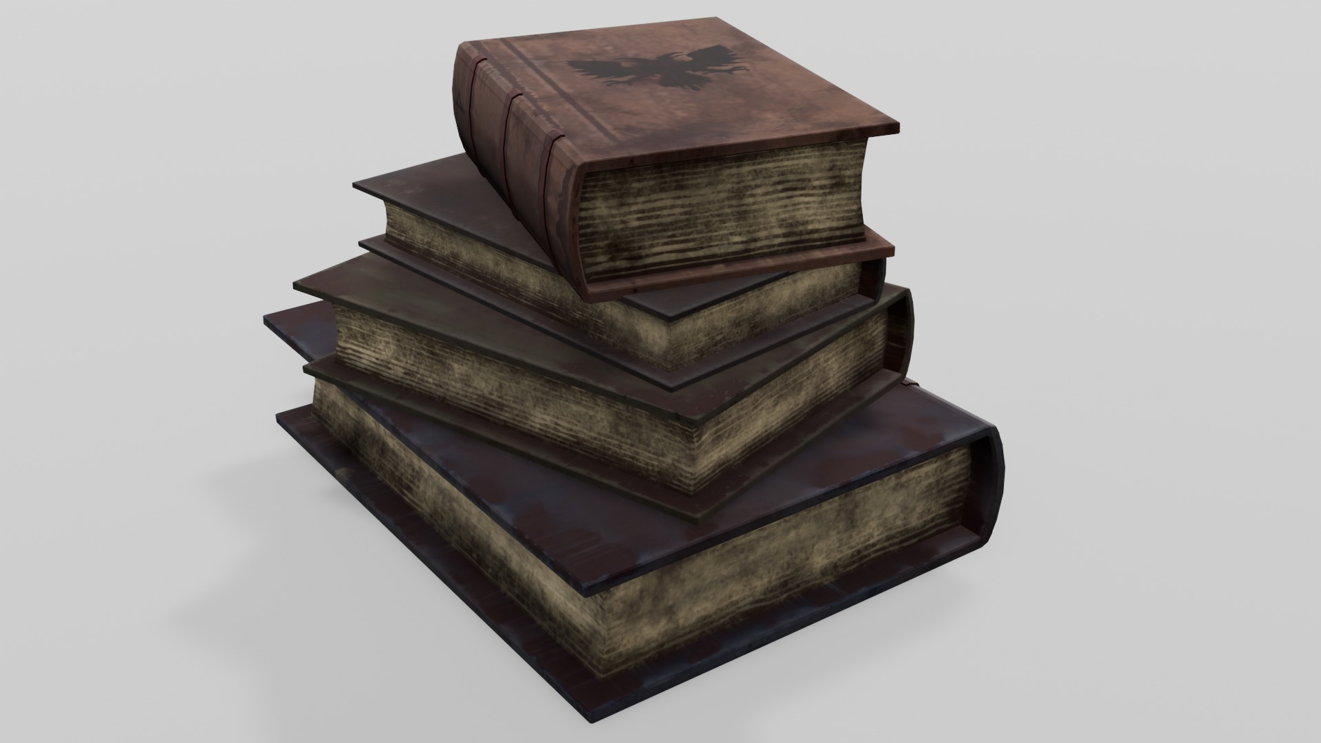 Old Books 3D Model Low-poly 3D model_1