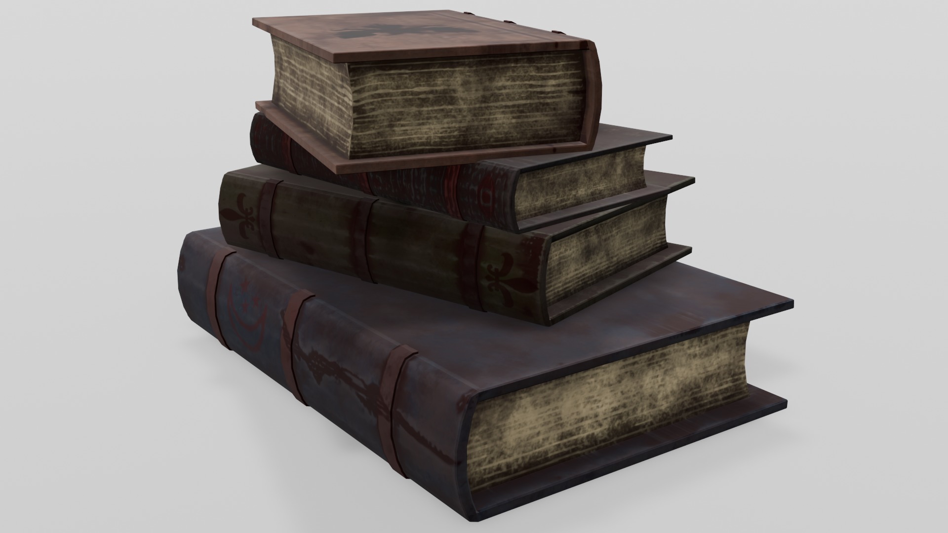 Old Books 3D Model Low-poly 3D model_13