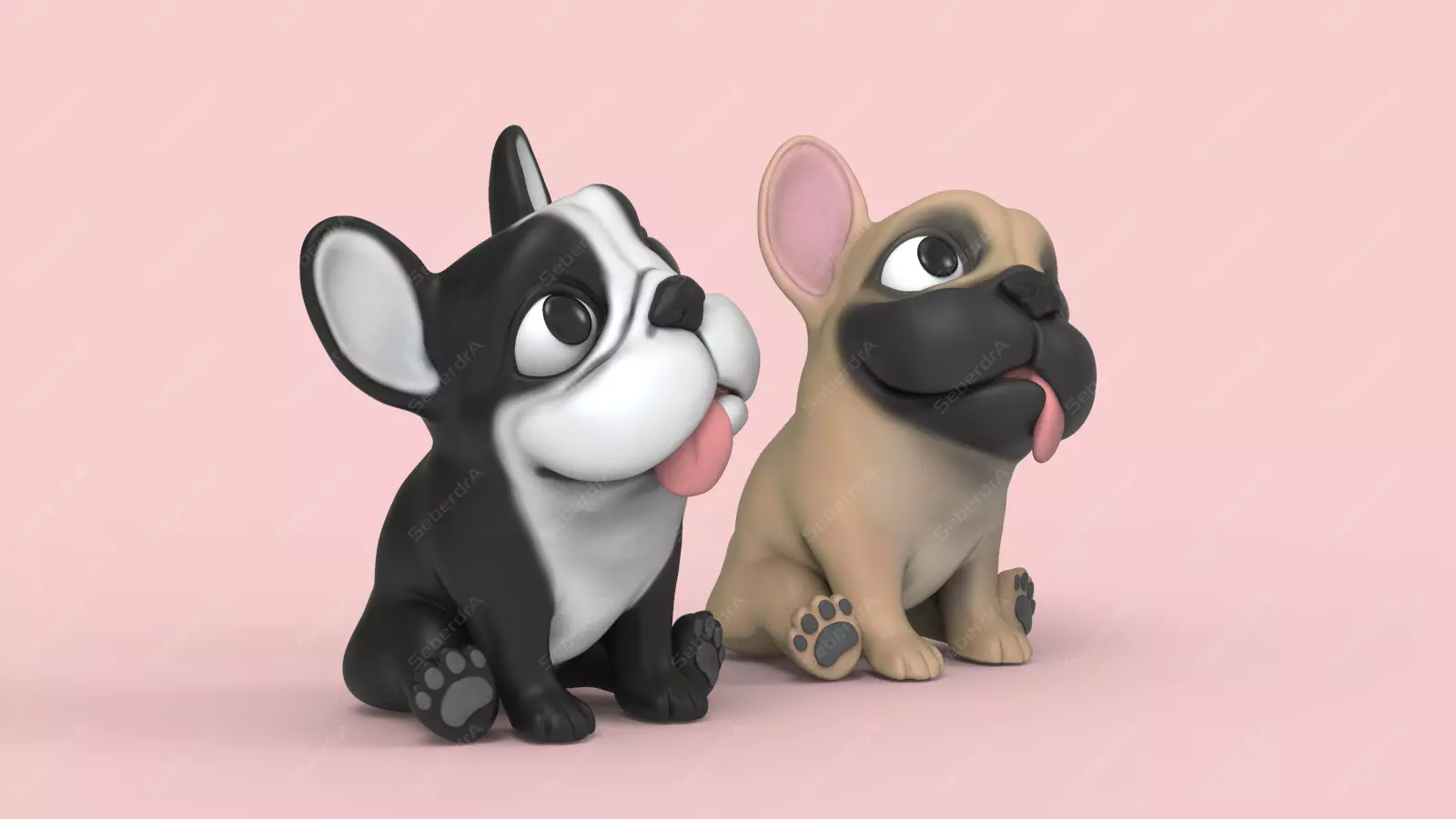 Cute Question French Bulldog STL for 3D print model