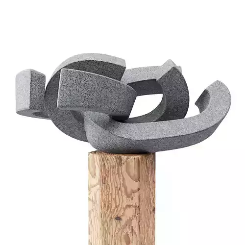 Staple art sculpture Low-poly 3D model