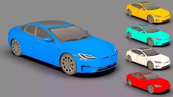 Low-poly Tesla 3D Models Low-poly 3D model