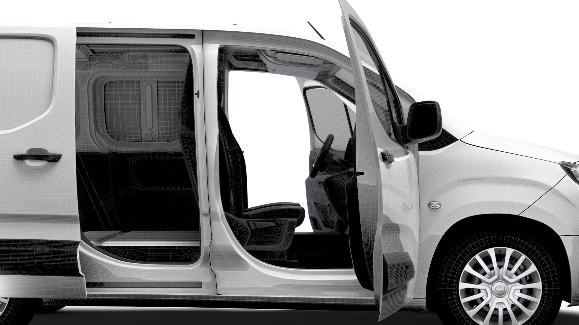 Toyota ProAce City Electric SWB Van HQInterior 2024 3D model_16