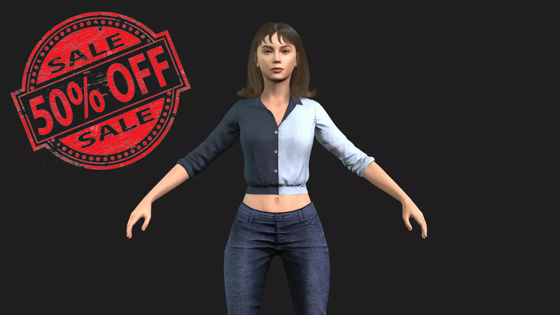Realistic Woman 3D model_0