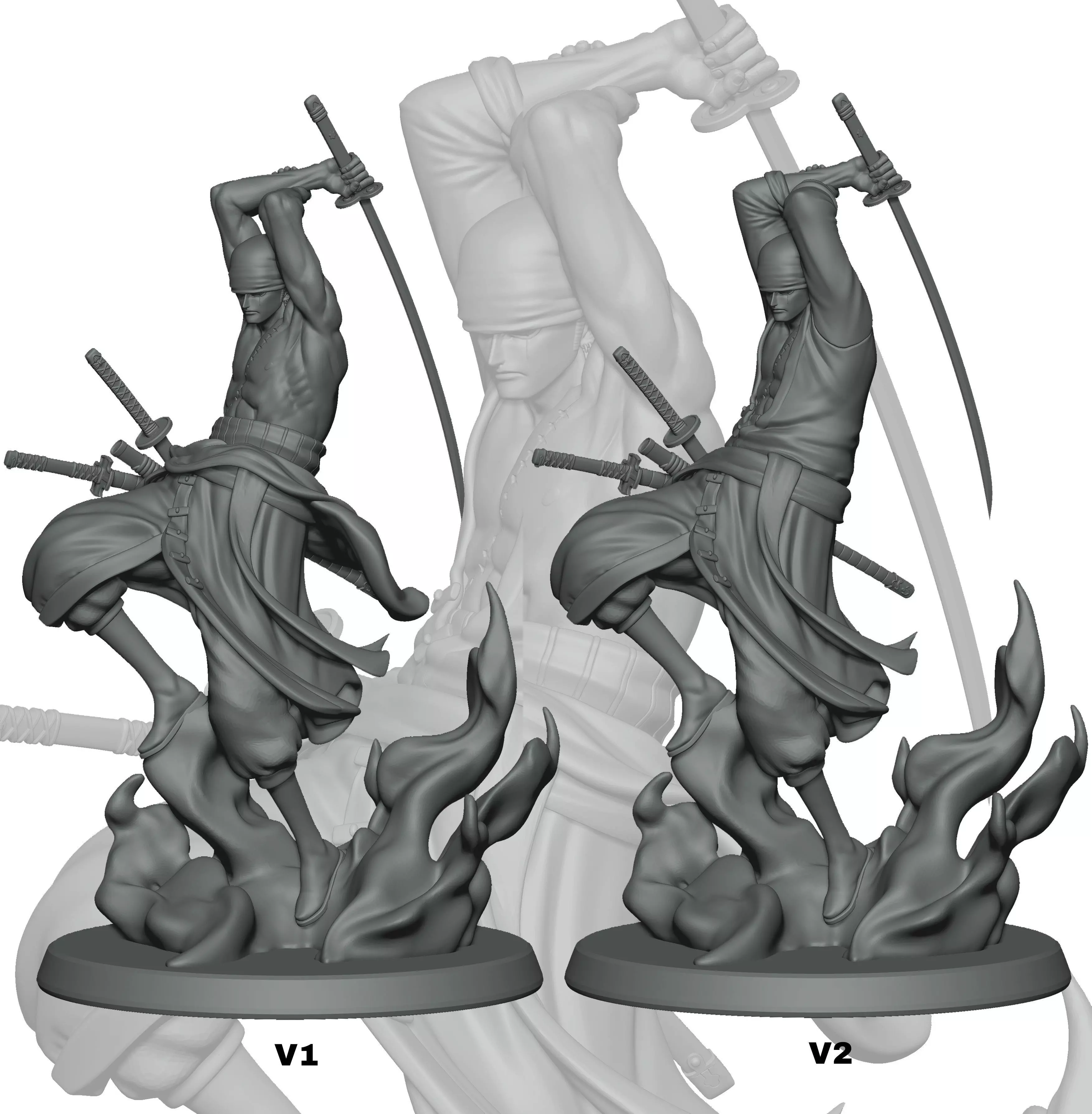 Rononoa Zoro V1 V2 3D print model_0