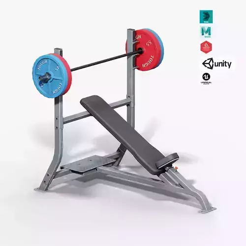 Incline Bench Low-poly 3D model