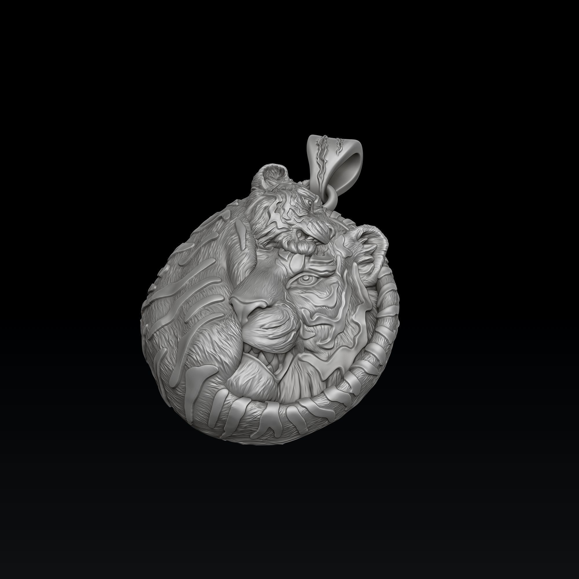 Tigers Pendant 3D print model_3