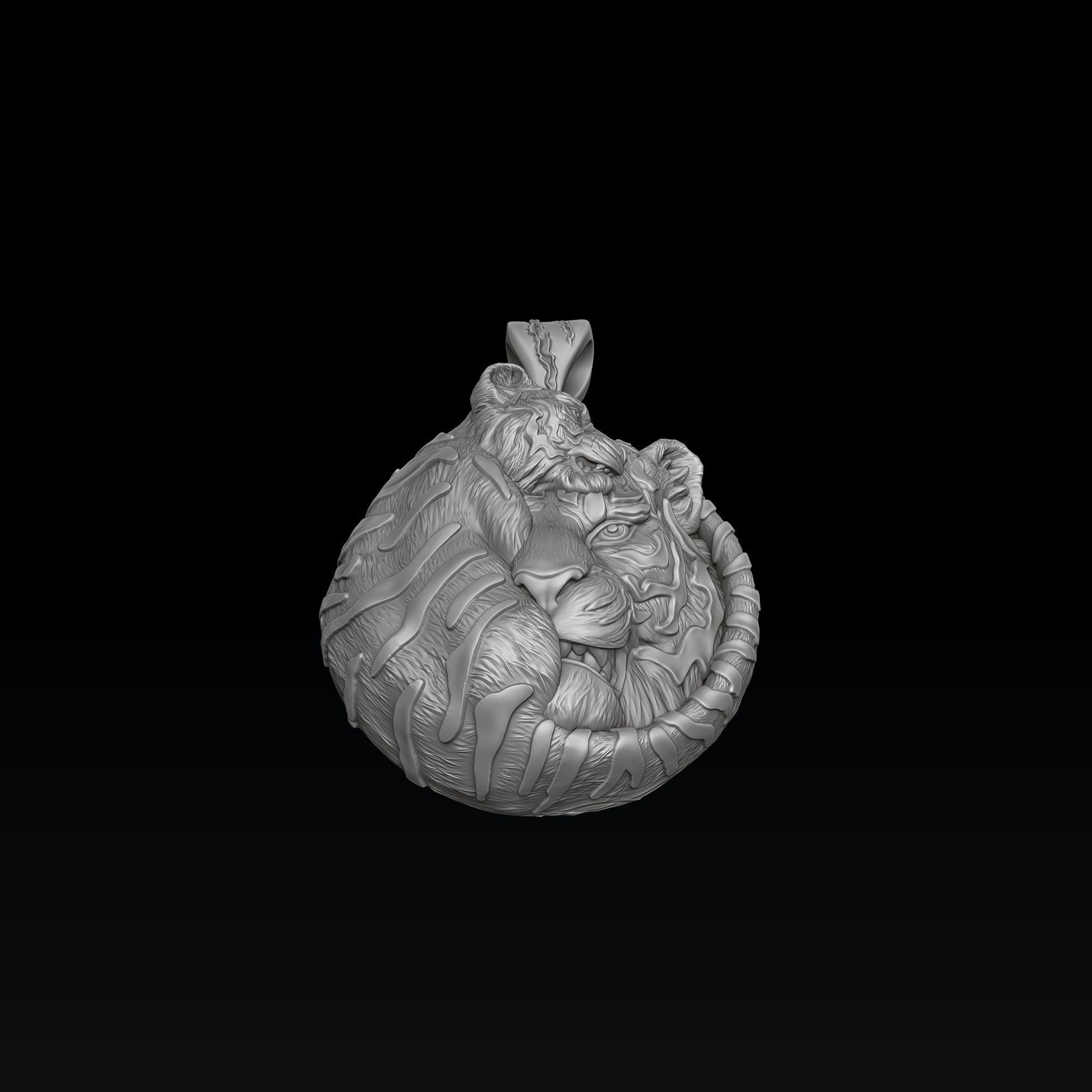 Tigers Pendant 3D print model_2