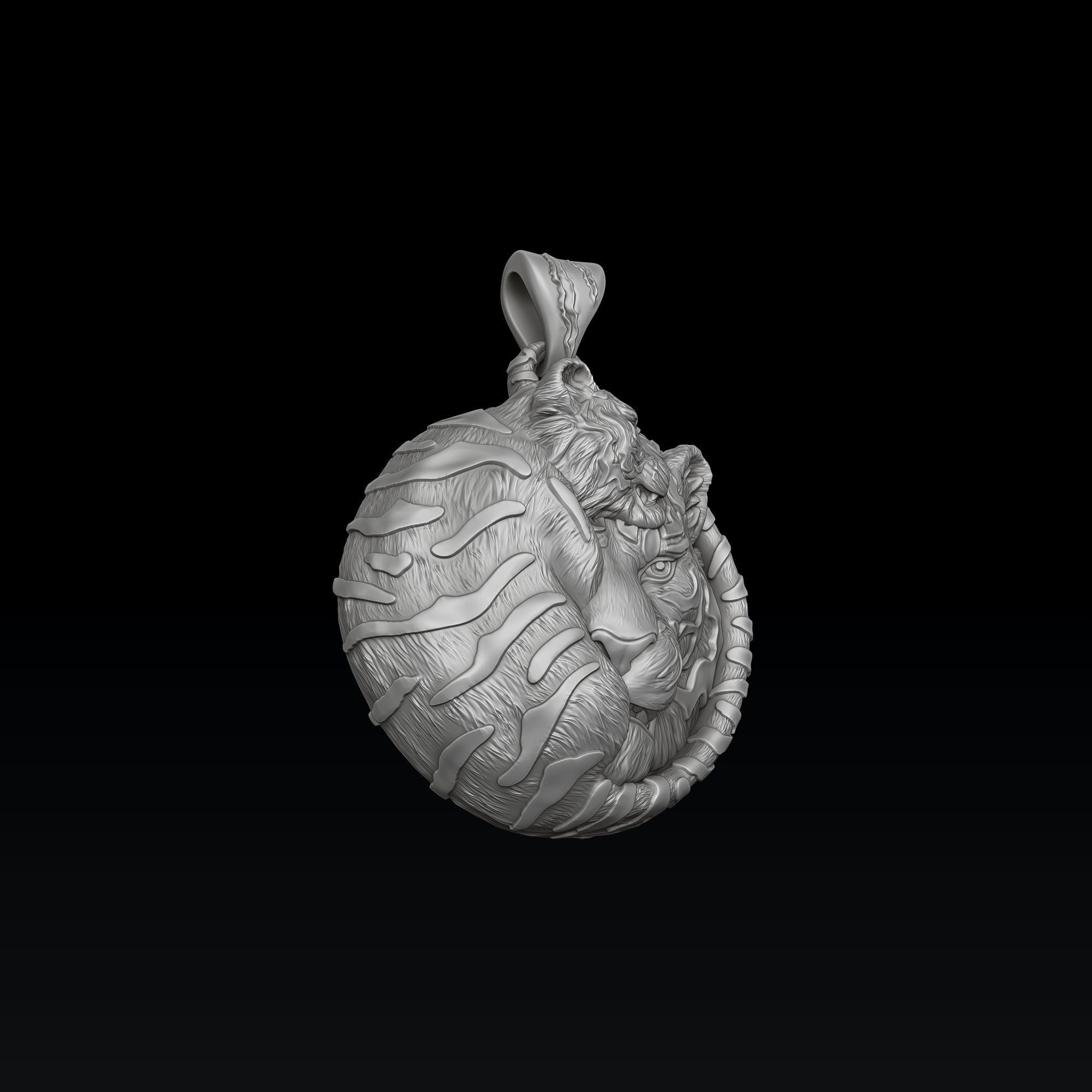 Tigers Pendant 3D print model_6