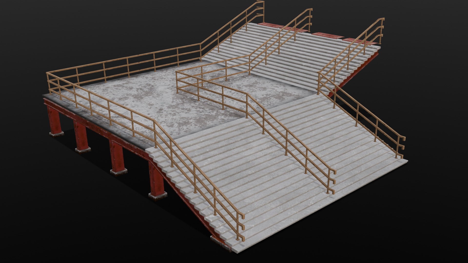 Stair 3D Model Low-poly 3D model_6