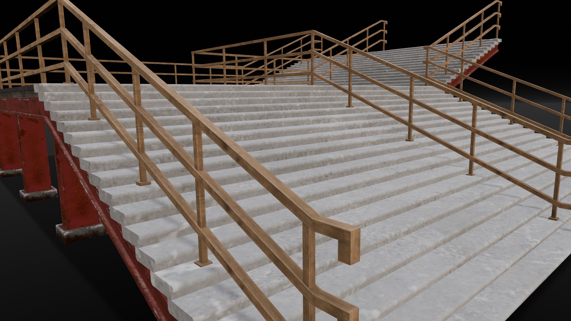 Stair 3D Model Low-poly 3D model_3